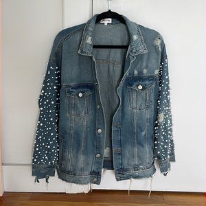 Pearled Denim Jacket